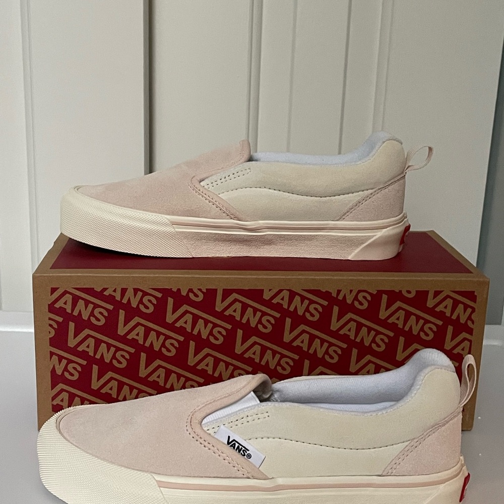 Vans Blush and Cream Slip-On Shoes